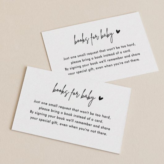ミニマリスト赤ちゃんシャワーブックリクエスト挿入カード エンクロージャーカード