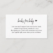 ミニマリスト赤ちゃんシャワーブックリクエスト挿入カード エンクロージャーカード (正面)