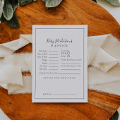 ミニマリスト赤ちゃんシャワーベビーの予測と アドバイスカード