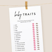ミニマリスト赤ちゃんシャワーベビー特徴ゲームカード