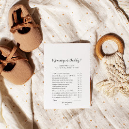 ミニマリスト赤ちゃんシャワーママまたはパパのゲームフライヤー チラシ