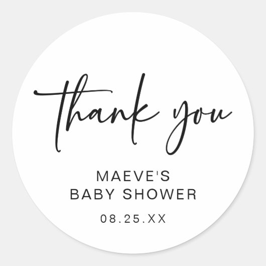 ミニマリスト赤ちゃんシャワーラウンドステッカーモダンシンプル ラウンドシール (正面)