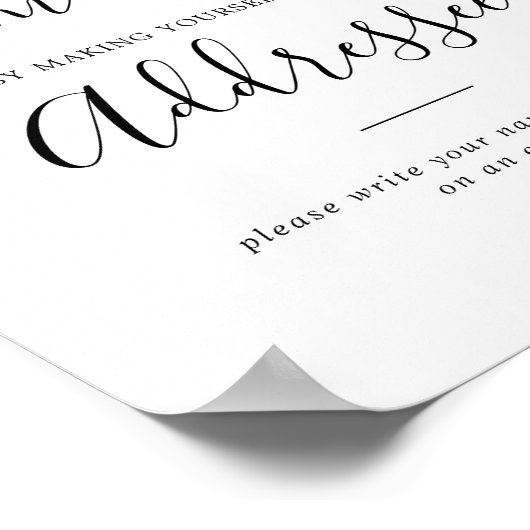 ミニマリスト赤ちゃんシャワー住所エンベロープサイン ポスター (角)