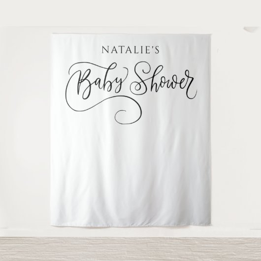 ミニマリスト赤ちゃんシャワー写真プロップ背景 タペストリー (正面)