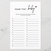 ミニマリスト赤ちゃんシャワー名そのベビーゲーム (正面)