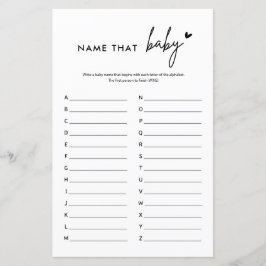 ミニマリスト赤ちゃんシャワー名そのベビーゲーム