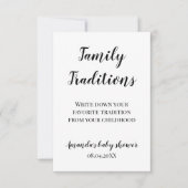 ミニマリスト赤ちゃんシャワー家族の伝統ゲーム カード (正面)