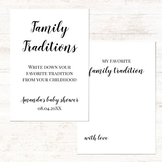 ミニマリスト赤ちゃんシャワー家族の伝統ゲーム カード