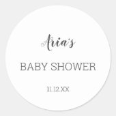 ミニマリスト赤ちゃんシャワー封筒用シール ラウンドシール (正面)
