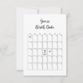 ミニマリスト赤ちゃんシャワー推定期日カレンダー カード (正面)