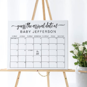 ミニマリスト赤ちゃんシャワー推定期日カレンダーPos ポスター