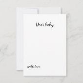 ミニマリスト赤ちゃんシャワー時間カプセルのサイン カード (裏面)