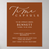 ミニマリスト赤ちゃんシャワー時間カプセルステーションサイン ポスター (正面)