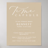 ミニマリスト赤ちゃんシャワー時間カプセルステーションサイン ポスター (正面)