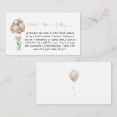 ミニマリスト赤ちゃんシャワー風船ベビー エンクロージャーカード (正面/裏面)