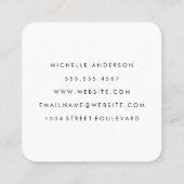 ミニマリスト赤とカッシブ文字ファンシーコーナー スクエア名刺 (裏面)