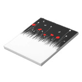 ミニマリスト赤と白のケシの牧草地はっきりした ノートパッド (回転)