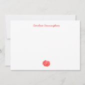 ミニマリスト赤キクのフラットノートカード ノートカード (正面)