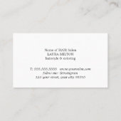 ミニマリスト赤フェイク金ゴールドストライプ美容師 名刺 (裏面)