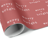 ミニマリスト赤メリー白+明るいクリスマス ラッピングペーパー (ロールコーナー)