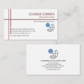 ミニマリスト赤十字線の輸出 名刺 (正面/裏面)