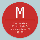 ミニマリスト赤差出人住所 ラウンドシール