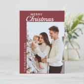 ミニマリスト赤白2フォトメリークリスマス シーズンカード (スタンド正面)