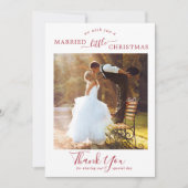 ミニマリスト赤結婚したリトルクリスマス シーズンカード (正面)