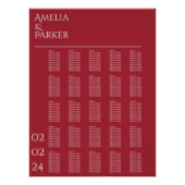 ミニマリスト赤結婚赤のシーティングカート ポスター (正面)