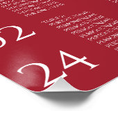 ミニマリスト赤結婚赤のシーティングカート ポスター (コーナー)