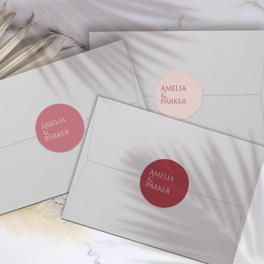 ミニマリスト赤結婚赤のステッカーラベル ラベル