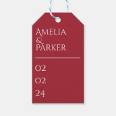 ミニマリスト赤結婚赤の贈り物ラベル ギフトタグ (正面)