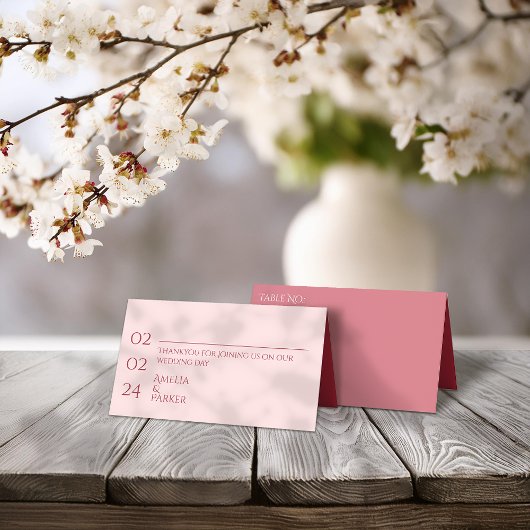 ミニマリスト赤結婚赤座席表 プレイスカード