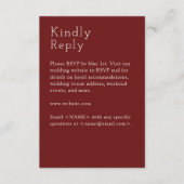 ミニマリスト赤結婚赤 出欠カード (正面)