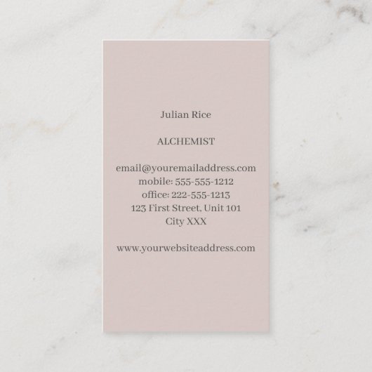 ミニマリスト赤面とグレーの名刺 名刺 (裏面)