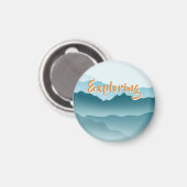 ミニマリスト転がブルーの山自然愛好家 マグネット (正面/裏面)