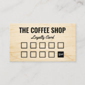 ミニマリスト軽い木目の素朴なコーヒーショップ ロイヤリティカード (正面)