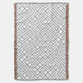 ミニマリスト迷路ライン グレー パターン スローブランケット (正面縦)