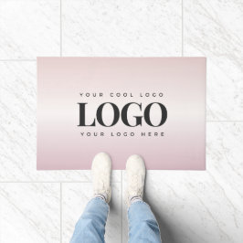 ミニマリスト追加カスタムビジネスロゴピンクのグラデーション ドアマット