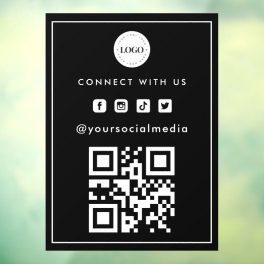 ミニマリスト追加ロゴQrコードスキャンソーシャルメディア ウィンドウサイン (シート3)
