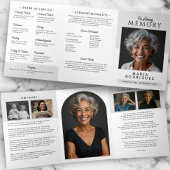 ミニマリスト追悼式プログラム遺影葬儀 三つ折りプログラム