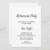 ミニマリスト退職パーティの招待状 招待状 (正面/裏面)