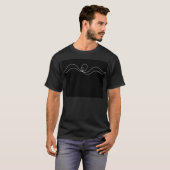 ミニマリスト連続線波Tシャツ | アブストラクト Tシャツ (正面フル)
