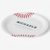 ミニマリスト野球誕生日紙プレート ペーパープレート (アングル)