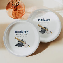 ミニマリスト野球誕生日紙プレート