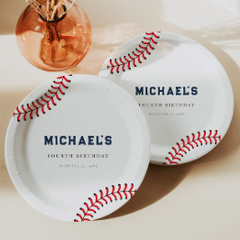 ミニマリスト野球誕生日紙プレート ペーパープレート