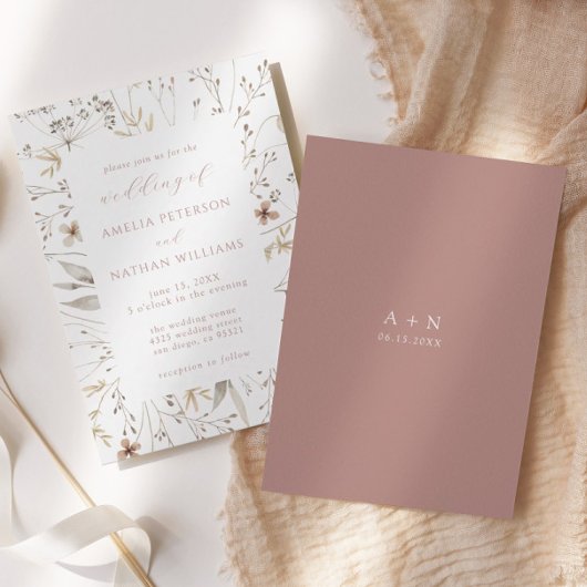 ミニマリスト野草植物学結婚院 招待状