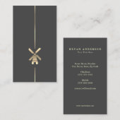 ミニマリスト金ゴールドウィンドミル名刺 名刺 (正面/裏面)