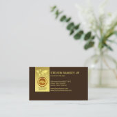 ミニマリスト金ゴールドタ素朴ブの国際的茶 名刺 (スタンド正面)
