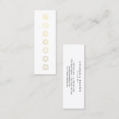 ミニマリスト金ゴールドチャクラ瞑想用名刺 スキニー名刺 (正面/裏面)